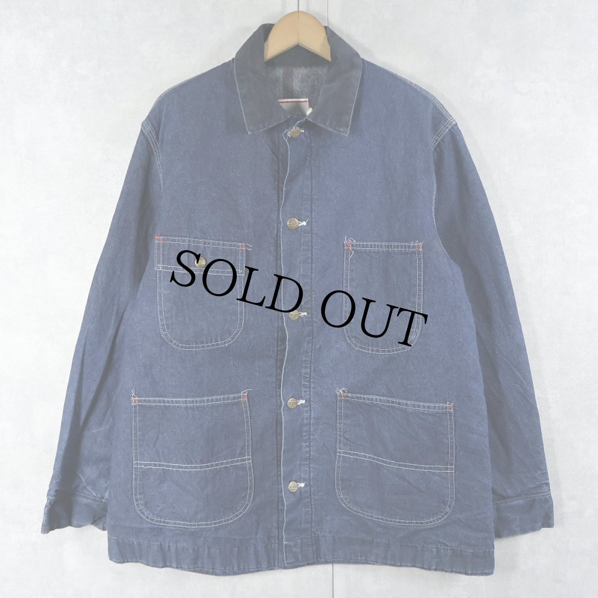 画像1: 70's Sears WORK OUTERWEAR USA製 ブランケットライナー デニムカバーオール L (1)