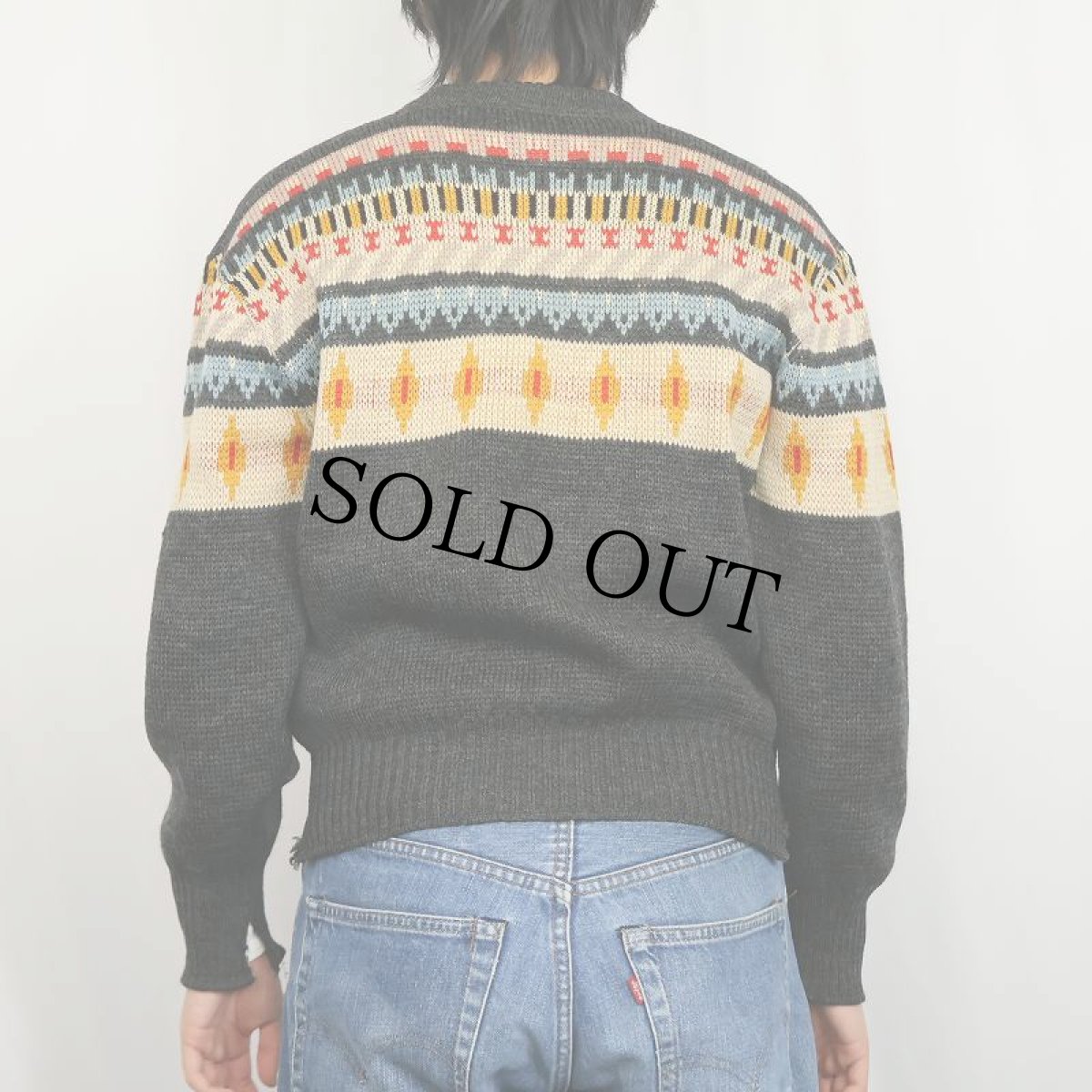 画像3: 50's Kandahar ノルディック柄 ウールニットセーター (3)