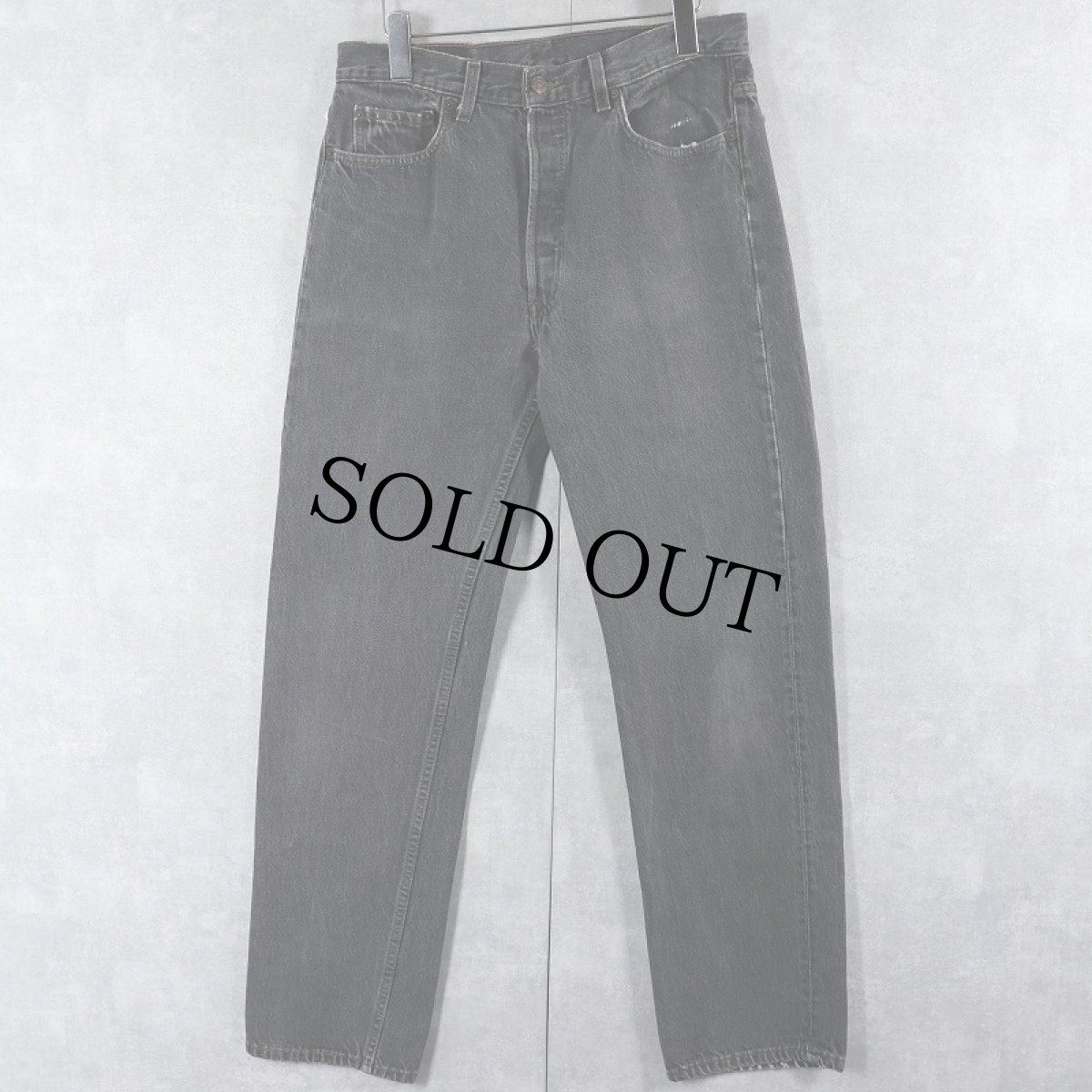 画像2: 90's Levi's 501 USA製 "サルファブラック" ブラックデニムパンツ W31 (2)