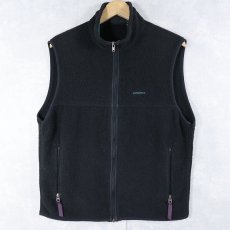 画像1: 90's Patagonia USA製 シンチラフリースベスト BLACK M  (1)
