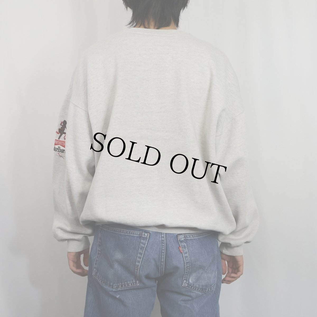 画像3: 90's Marlboro ADVENTURE TEAM トカゲ刺繍 タバコ企業スウェット XL (3)