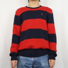 画像2: POLO Ralph Lauren ボーダー柄 コットンニットセーターL (2)