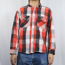 画像2: 90's NORTHWEST ブロックチェック柄 ヘビーネルシャツ  (2)