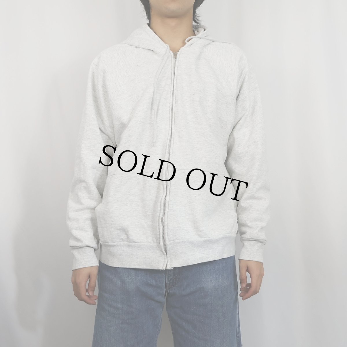 画像2: Pierre 裏サーマル 無地 スウェットジップパーカー XL (2)