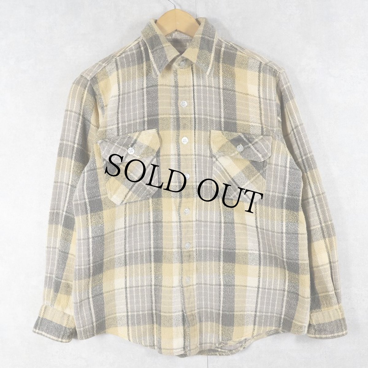 画像1: HUNTING CLUB チェック柄 ヘビーネルシャツ M (1)