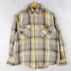 画像1: HUNTING CLUB チェック柄 ヘビーネルシャツ M (1)