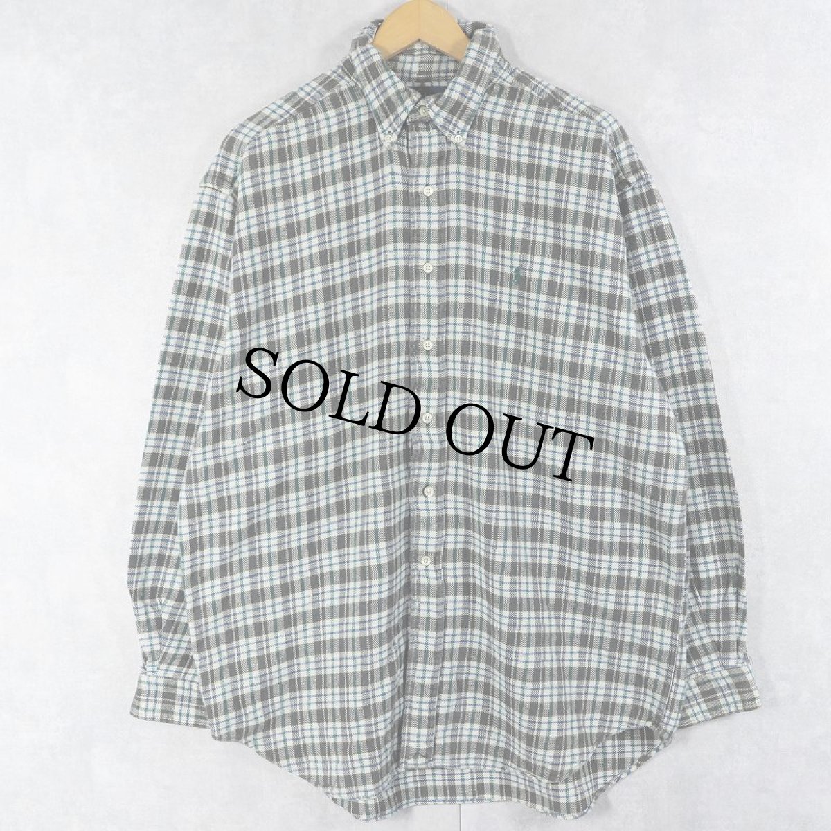 画像1: Ralph Lauren "BLAIRE" チェック柄 ボタンダウンネルシャツ L (1)