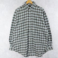 画像1: Ralph Lauren "BLAIRE" チェック柄 ボタンダウンネルシャツ L (1)