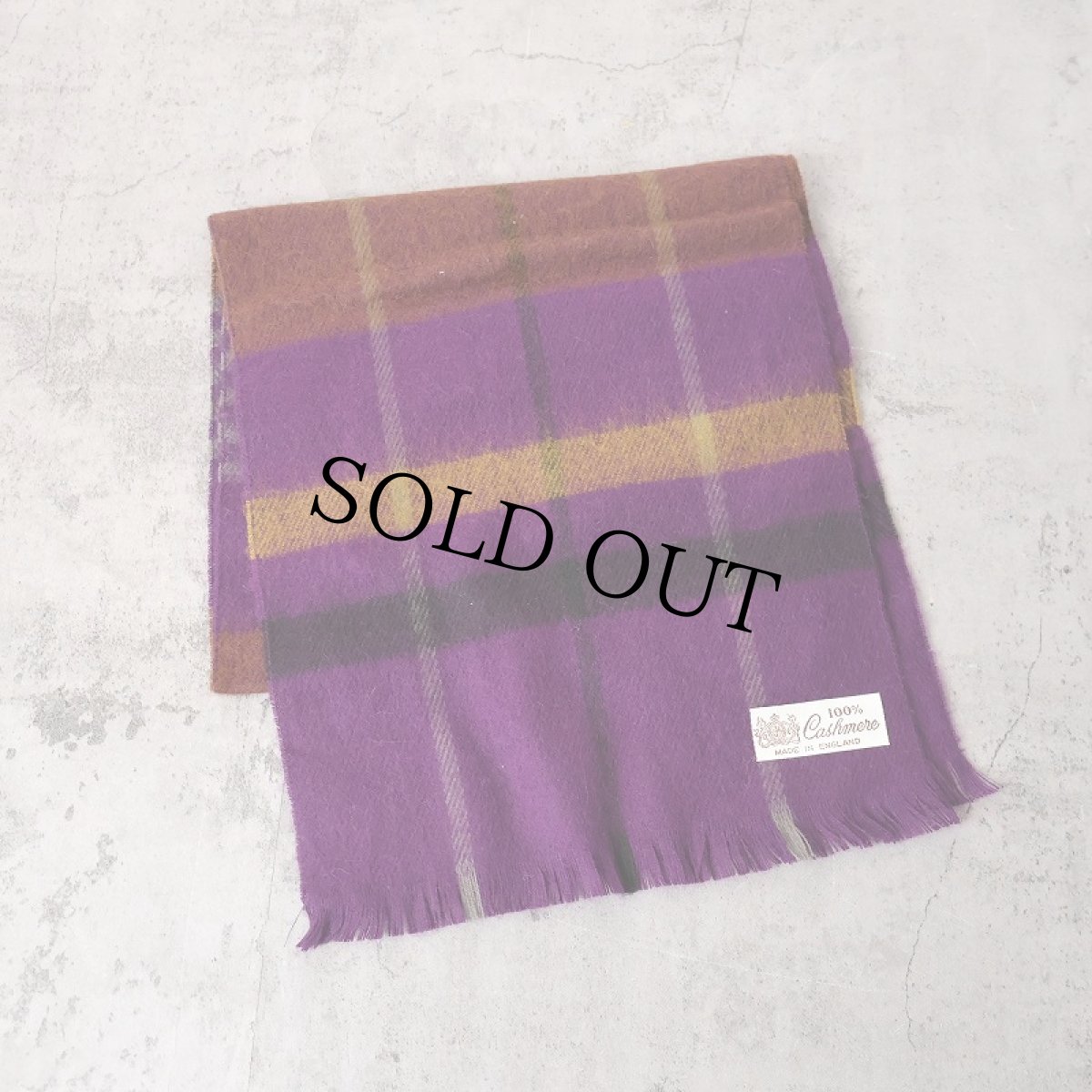 画像1: ENGLAND製 カシミアマフラー (1)