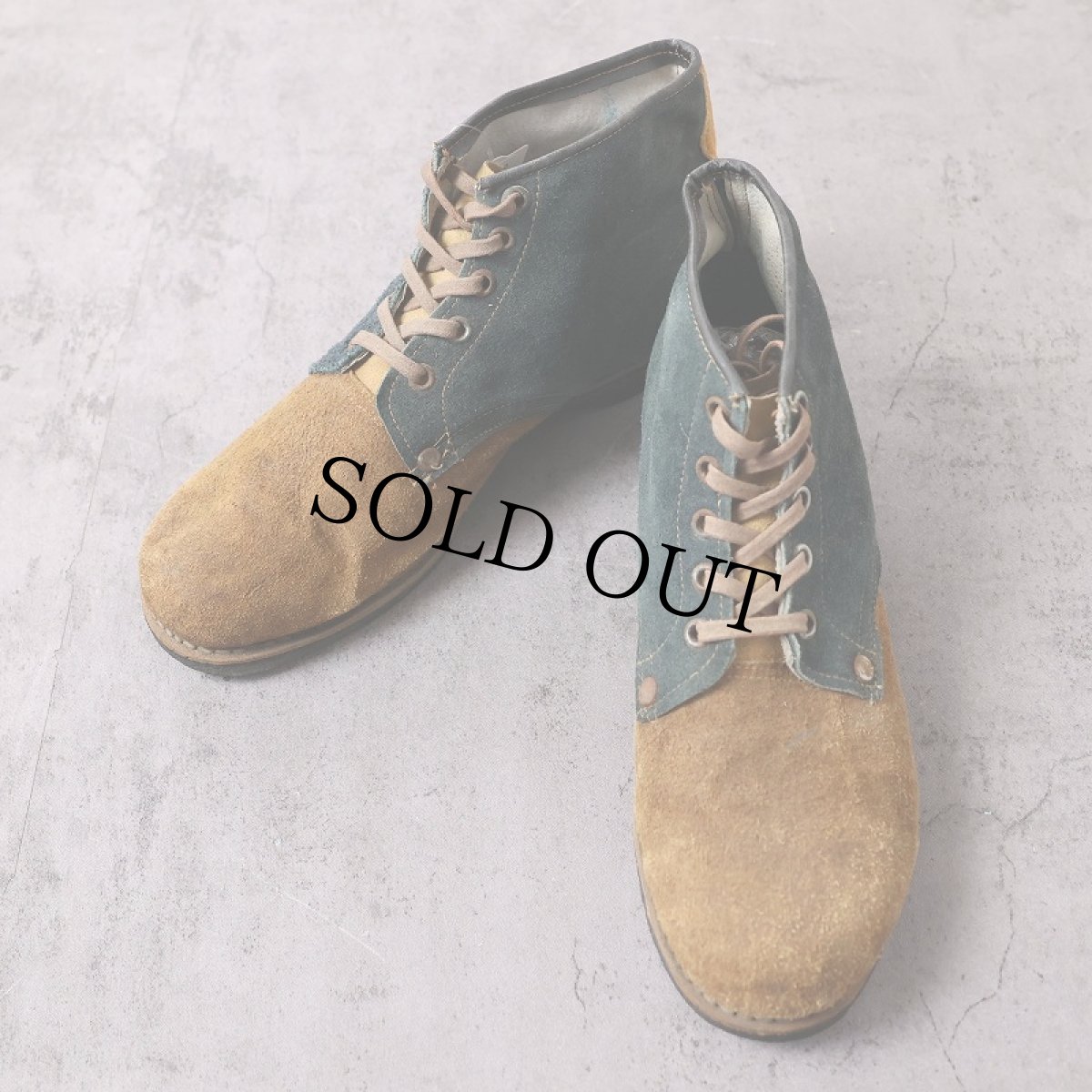 画像1: VINTAGE Austrian Armed Forces 3トーン スエードブーツ 26cm (1)