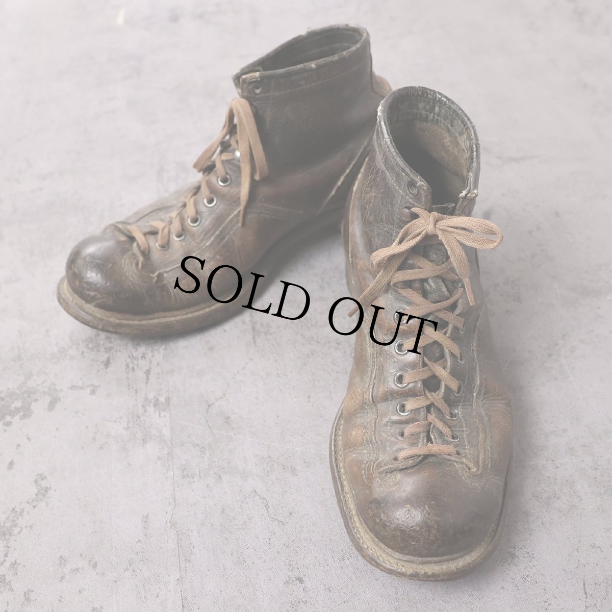 画像1: 40〜50's レザーモンキーブーツ 26.5cm (1)