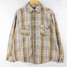 画像1: 70's FROSTPROOF USA製 チェック柄 ヘビーネルシャツ L (1)