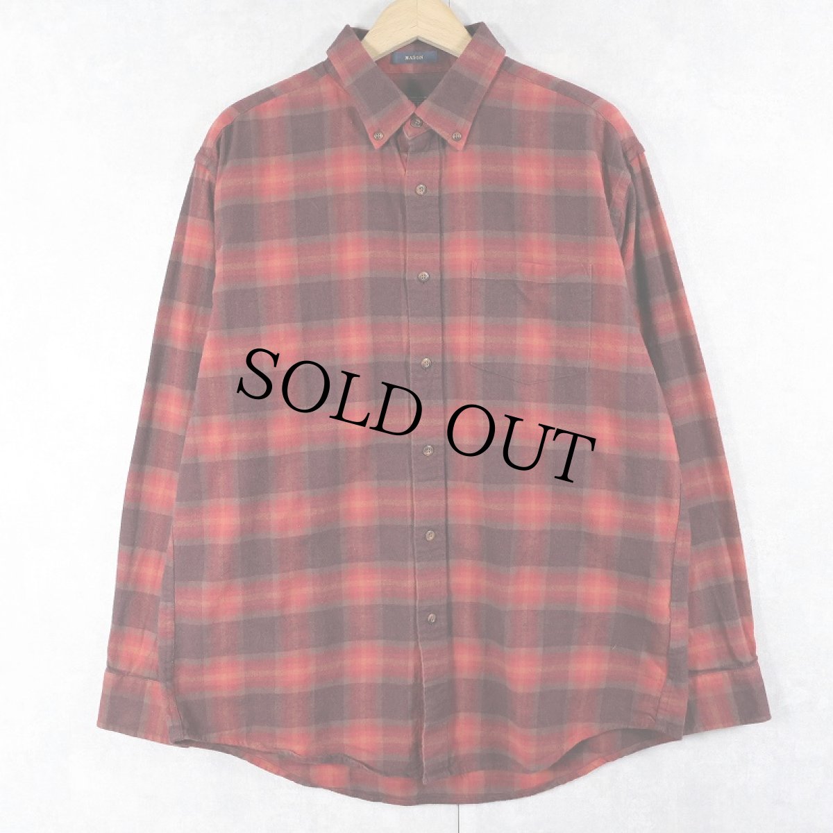 画像1: PENDLETON "MASON" チェック柄 ボタンダウンネルシャツ L (1)