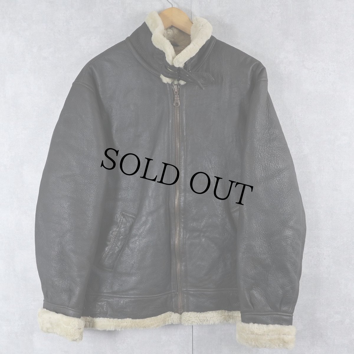 画像1: B-3 TYPE ムートンフライトジャケット DARK BROWN  (1)