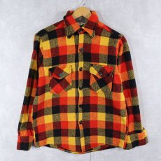 画像1: 70's FROSTPROOF ブロックチェック柄 ウール×ナイロンシャツ SIZE15 (1)