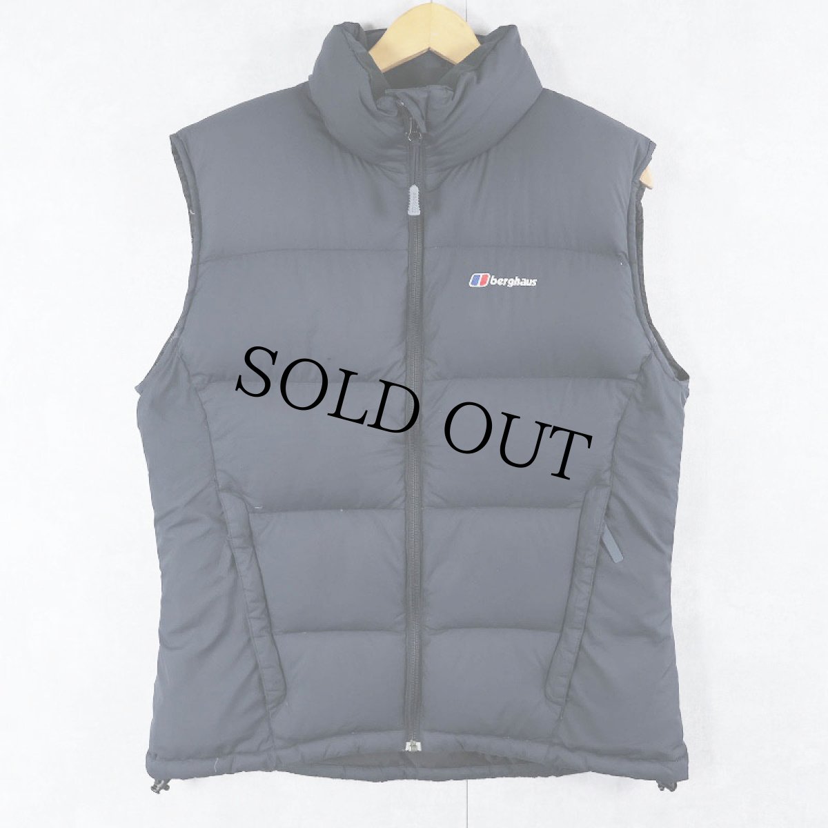 画像1: berghaus ロゴ刺繍 ダウンベスト NAVY SIZE16 (1)