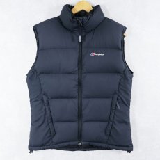 画像1: berghaus ロゴ刺繍 ダウンベスト NAVY SIZE16 (1)