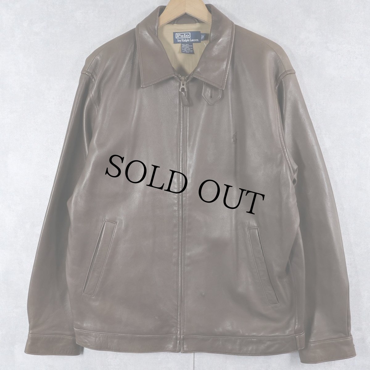 画像1: POLO Ralph Lauren チンスト付き ラムレザースイングトップ M (1)