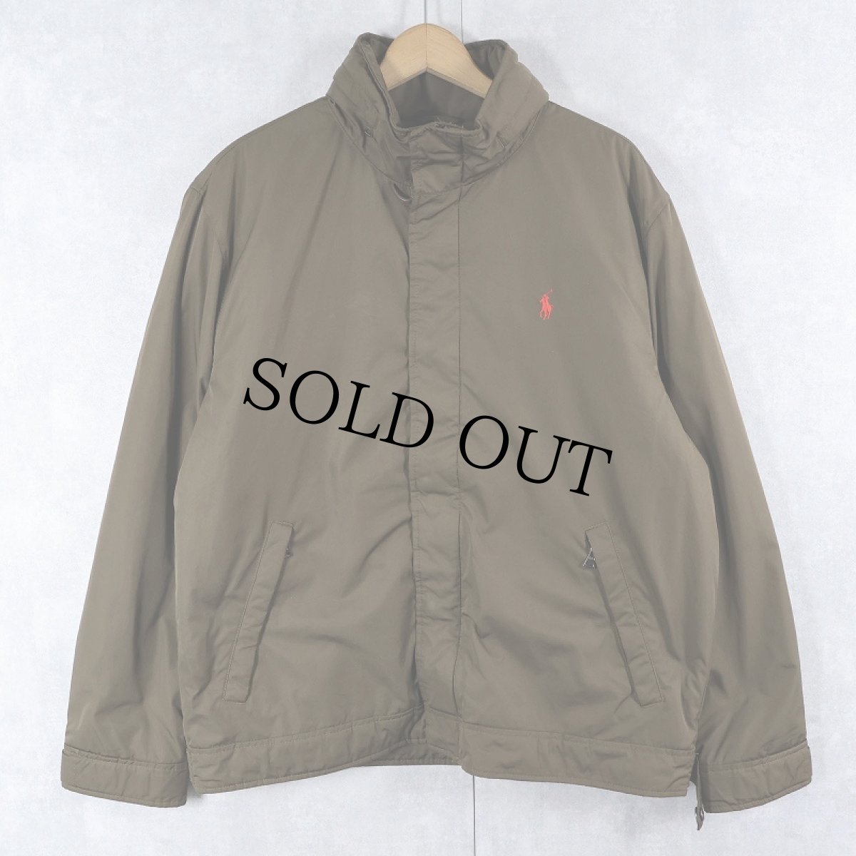 画像1: POLO Ralph Lauren ロゴ刺繍 中綿入りジャケット BROWN L (1)