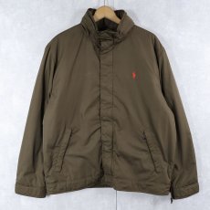 画像1: POLO Ralph Lauren ロゴ刺繍 中綿入りジャケット BROWN L (1)