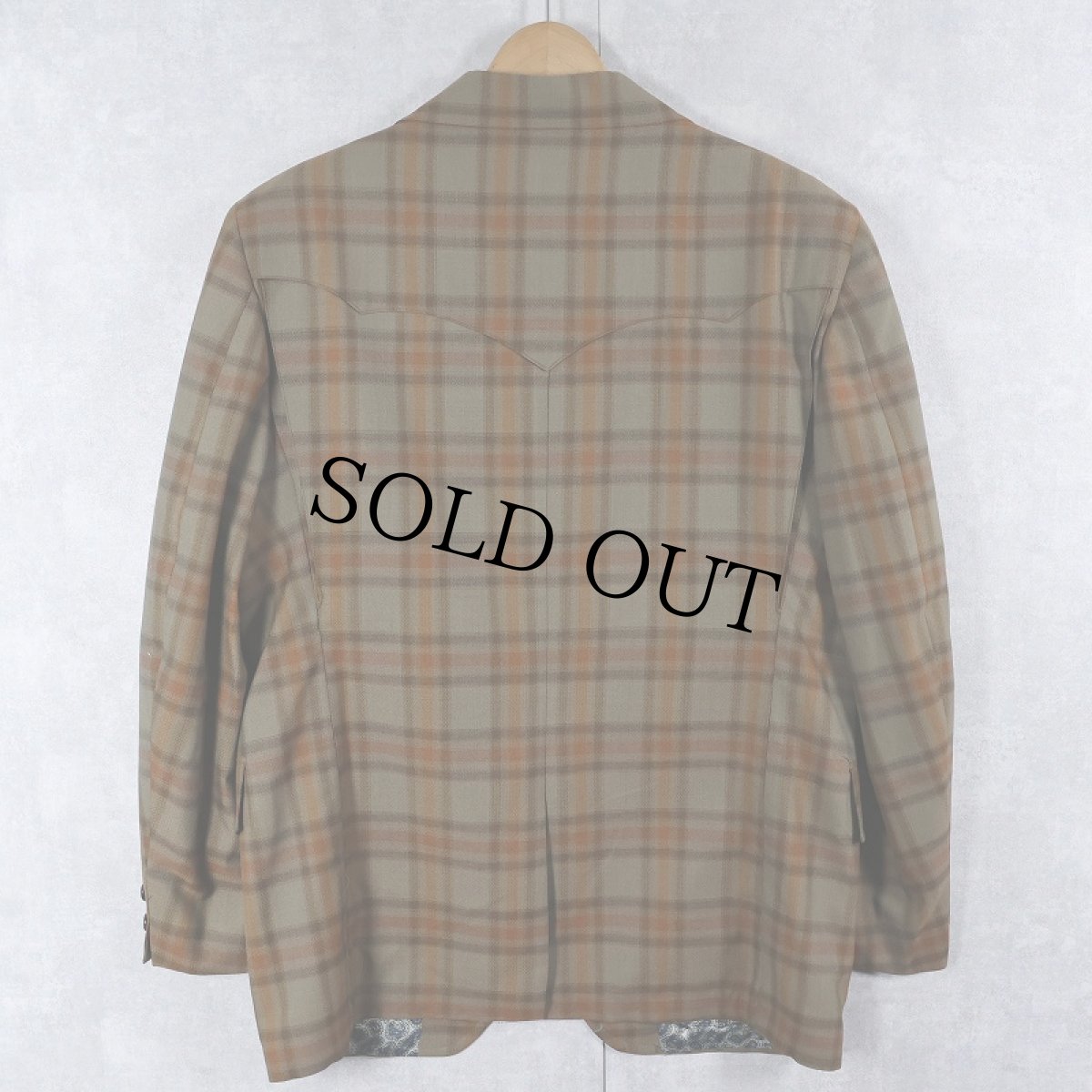 画像2: 70's NIVER WESTERN WEAR, INC. チェック柄 ウエスタンテーラードジャケット SIZE42 (2)