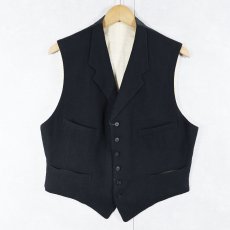 画像1: VINTAGE 針刺しシンチバック ウールジレベスト BLACK (1)