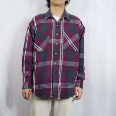 画像2: 80's ST JOHN'S BAY USA製 チェック柄 ヘビーネルシャツ XL (2)