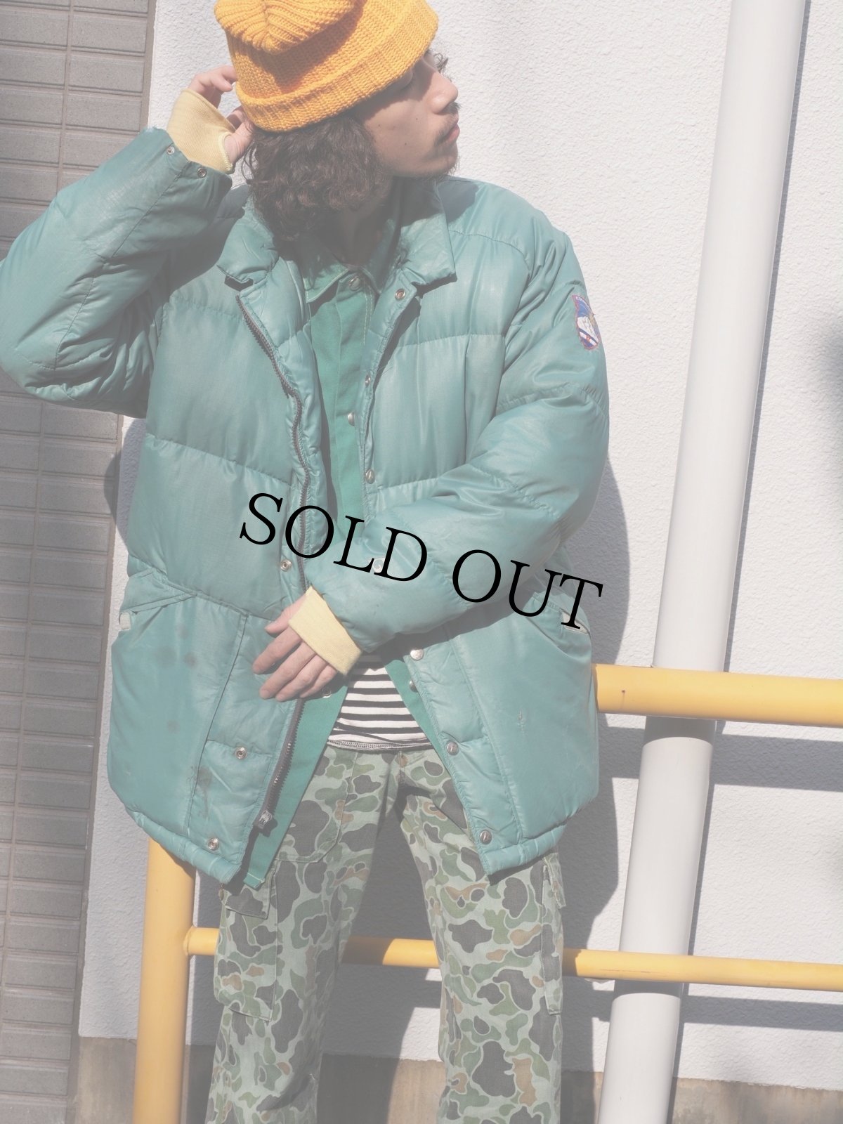 画像1: 70's GERRY USA製 パッチ付き ダウンジャケット  (1)