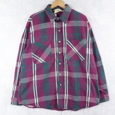 画像1: 80's ST JOHN'S BAY USA製 チェック柄 ヘビーネルシャツ XL (1)