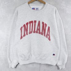 画像1: 90's RUSSELL ATHLETIC USA製 "INDIANA" 前V プリントスウェット L (1)