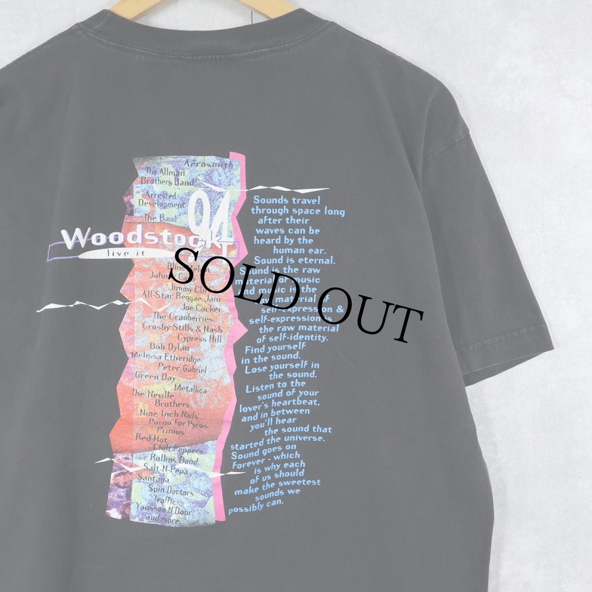 画像2: 1994 WOODSTOCK × PEPSI "live it love, pepsi" ミュージックフェスティバル プリントTシャツ BLACK L (2)