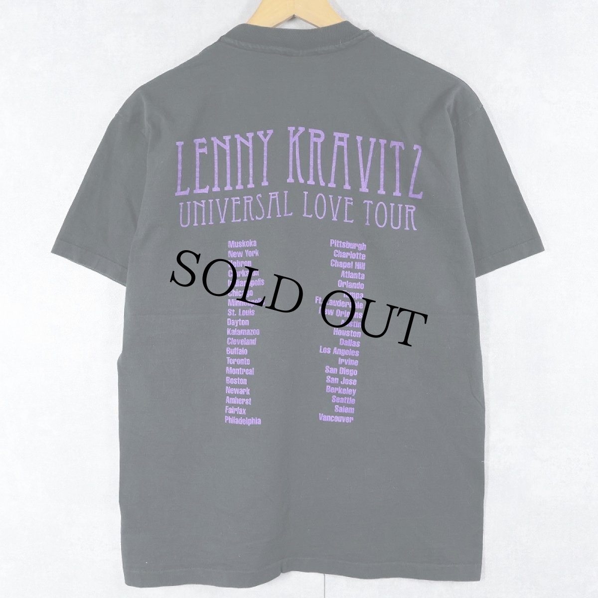 画像2: 90's LENNY KRAVITZ USA製 "UNIVERSAL LOVE TOUR" ミュージシャンツアーTシャツ L (2)