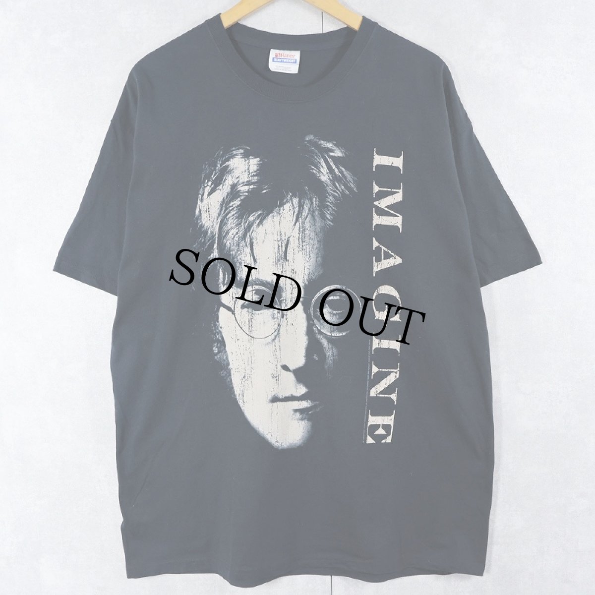 画像1: 2000's JOHN LENNON "IMAGINE" ミュージシャン プリントTシャツ BLACK XL (1)