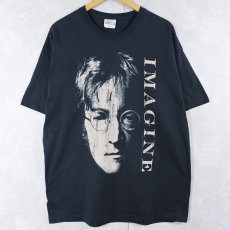 画像1: 2000's JOHN LENNON "IMAGINE" ミュージシャン プリントTシャツ BLACK XL (1)