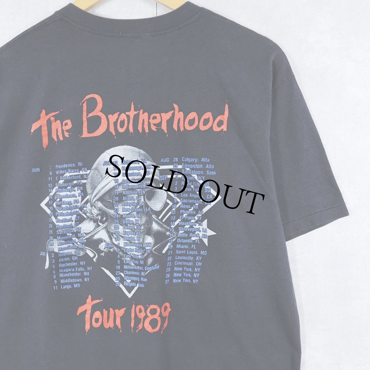 画像2: 1989 Bon Jovi "The Brotherhood Tour" ハードロックバンドプリントTシャツ BLACK (2)