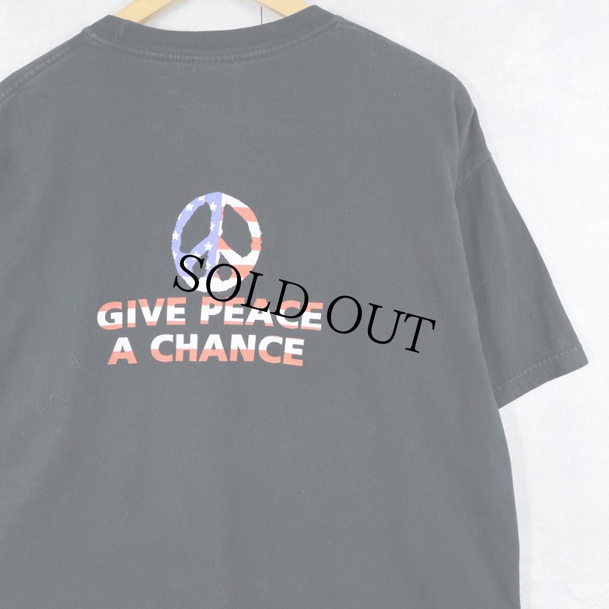 画像2: 2000's JOHN LENNON "GIVE PEACE A CHANCE" ミュージシャン プリントTシャツ BLACK L (2)