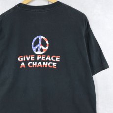 画像2: 2000's JOHN LENNON "GIVE PEACE A CHANCE" ミュージシャン プリントTシャツ BLACK L (2)
