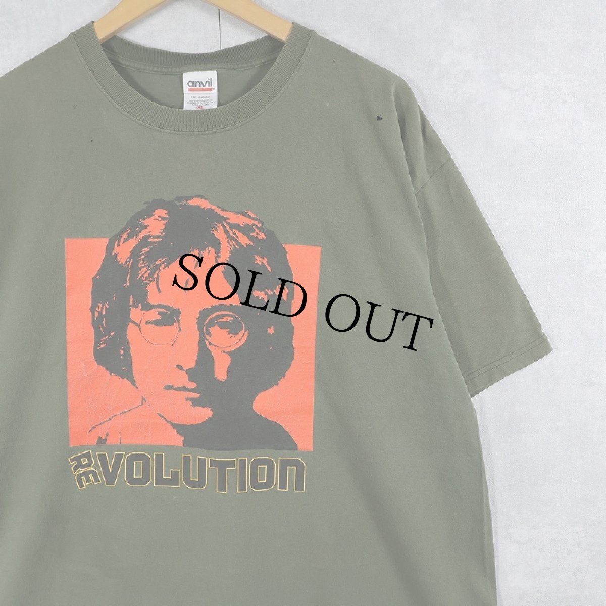 画像1: 2000's JOHN LENNON "REVOLUTION" ミュージシャン プリントTシャツ XL (1)