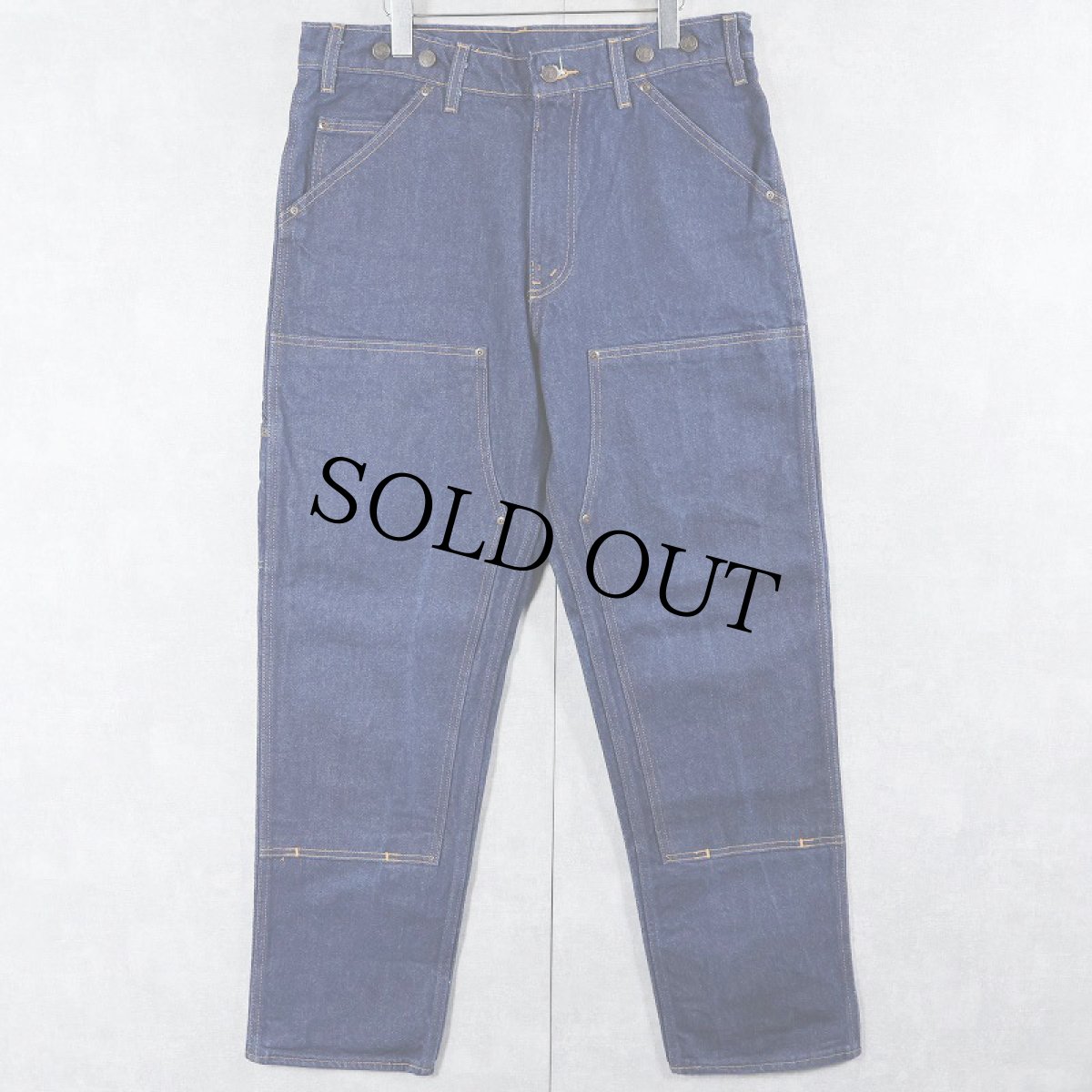 画像2: 90's WILD ASS USA製 ダブルニー デニムペインターパンツ W35 (2)