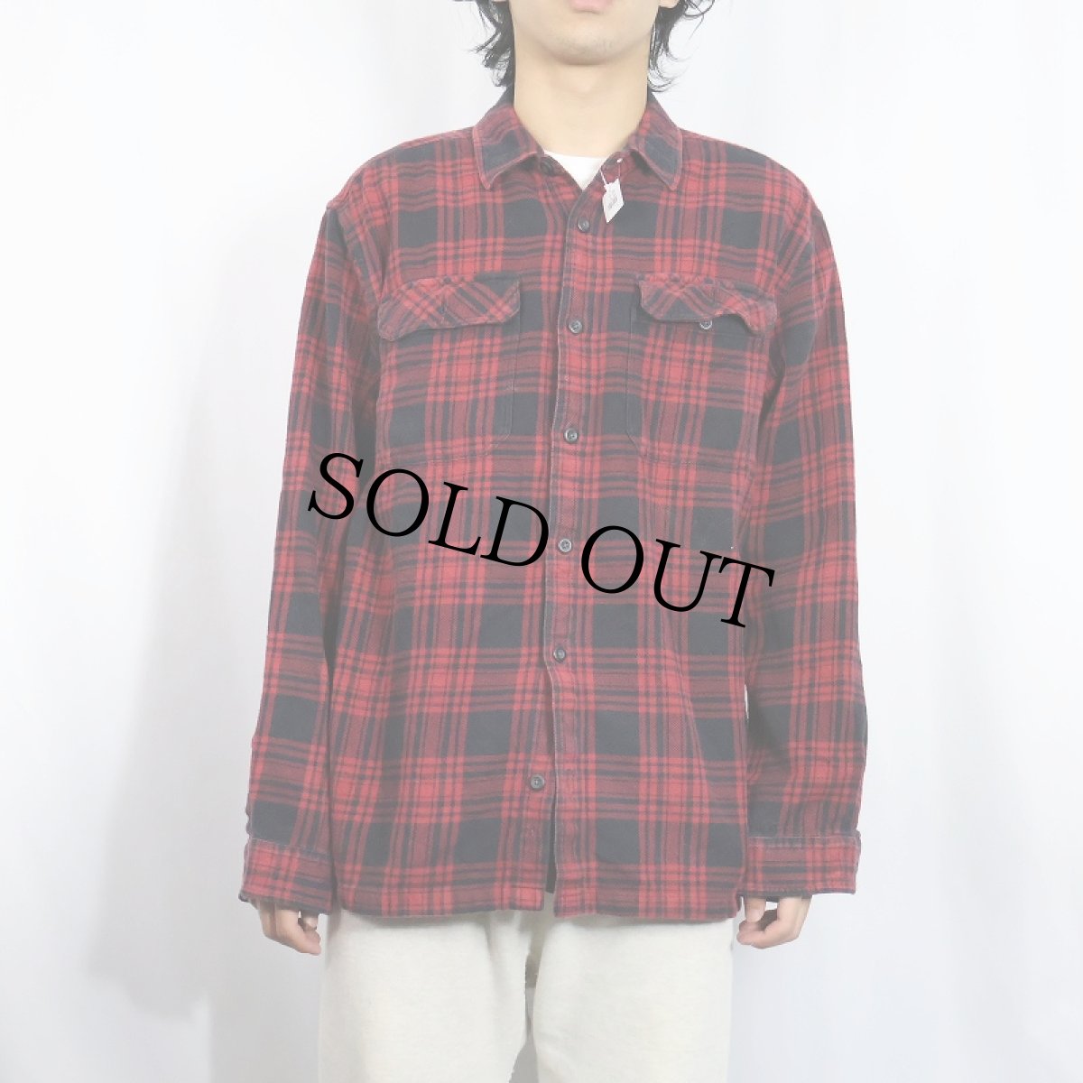 画像2: Patagonia "ORGANIC COTTON" チェック柄 ヘビーネルシャツ L (2)