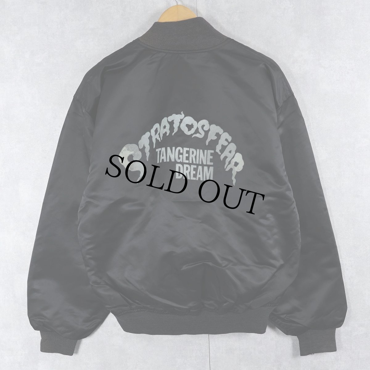 画像1: 70's VIRGIN CBS RECORDS USA製 レコードレーベル プリント ナイロンジャケット BLACK L (1)