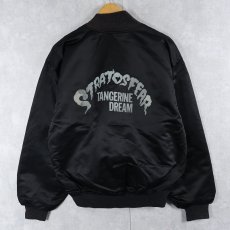 画像1: 70's VIRGIN CBS RECORDS USA製 レコードレーベル プリント ナイロンジャケット BLACK L (1)