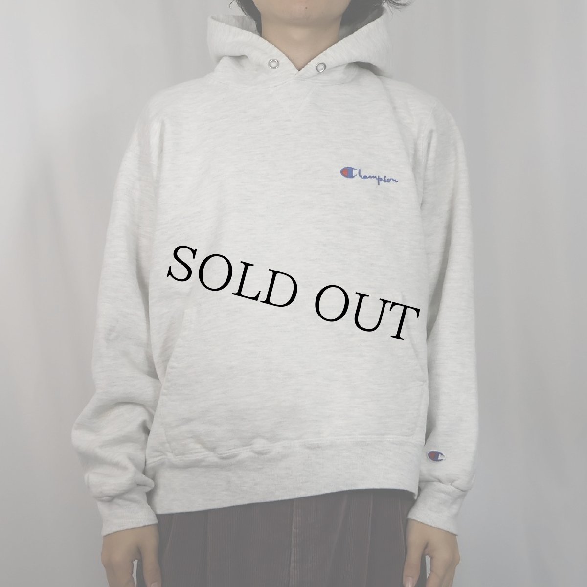 画像2: 80〜90's Champion 青刺繍タグ 後期 USA製 目付き スウェットフーディー XL (2)