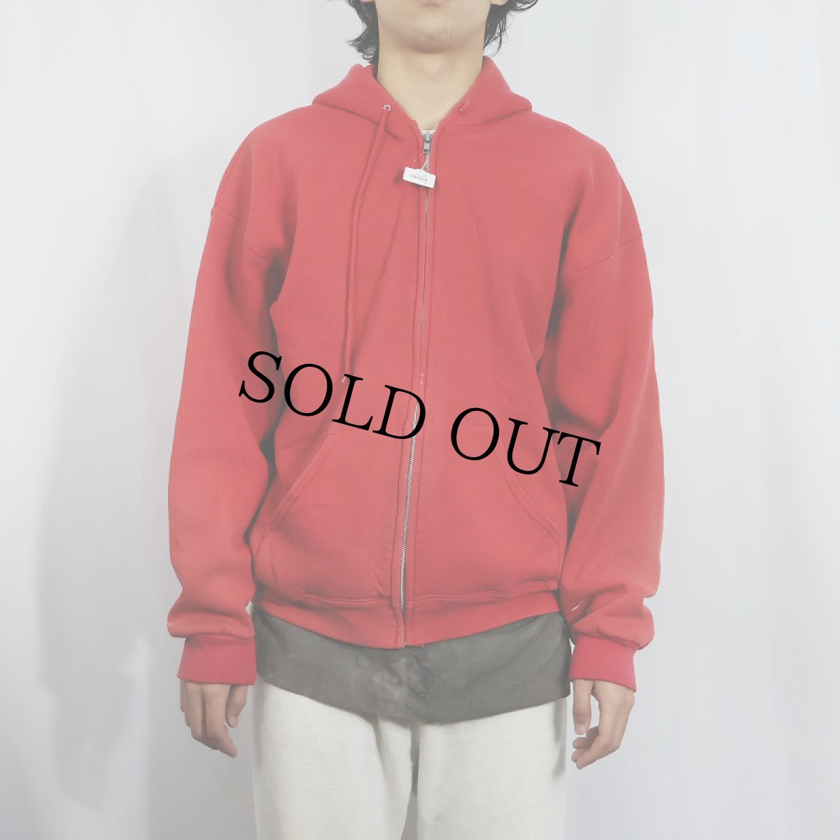 画像2: 90's Lee USA製 無地 スウェットジップパーカー L (2)