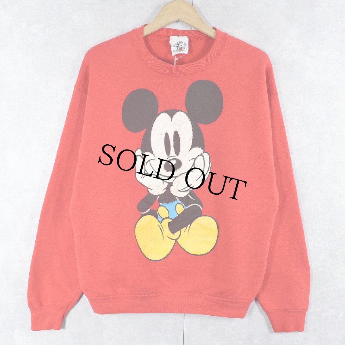 画像1: 90's MICKEY&CO. USA製 青パンミッキー キャラクタープリントスウェット L  (1)