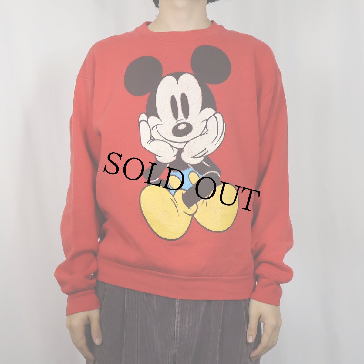 画像2: 90's MICKEY&CO. USA製 青パンミッキー キャラクタープリントスウェット L  (2)