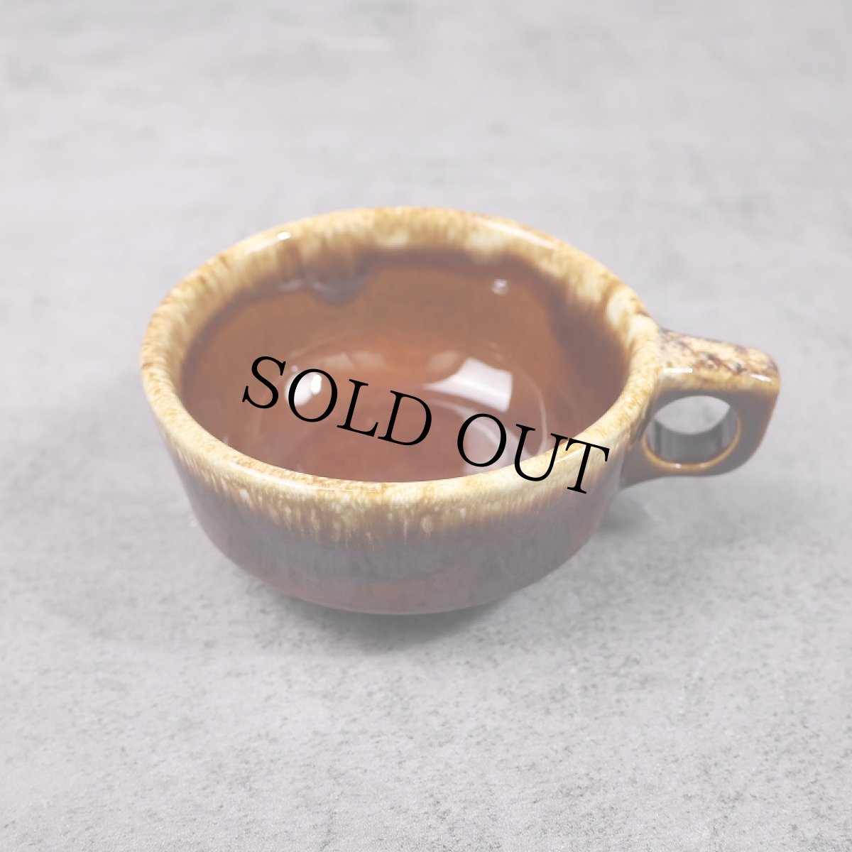 画像1: 60'〜 Hull Pottery "Brown Drip Glaze" スープボウル (1)