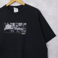 画像1: "MIGHT IS RIGHT" フォトプリント メッセージTシャツ BLACK XL (1)