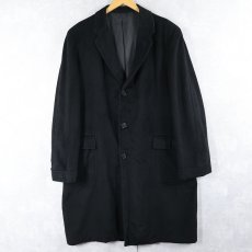 画像1: 〜70's カシミヤ チェスターコート BLACK  (1)
