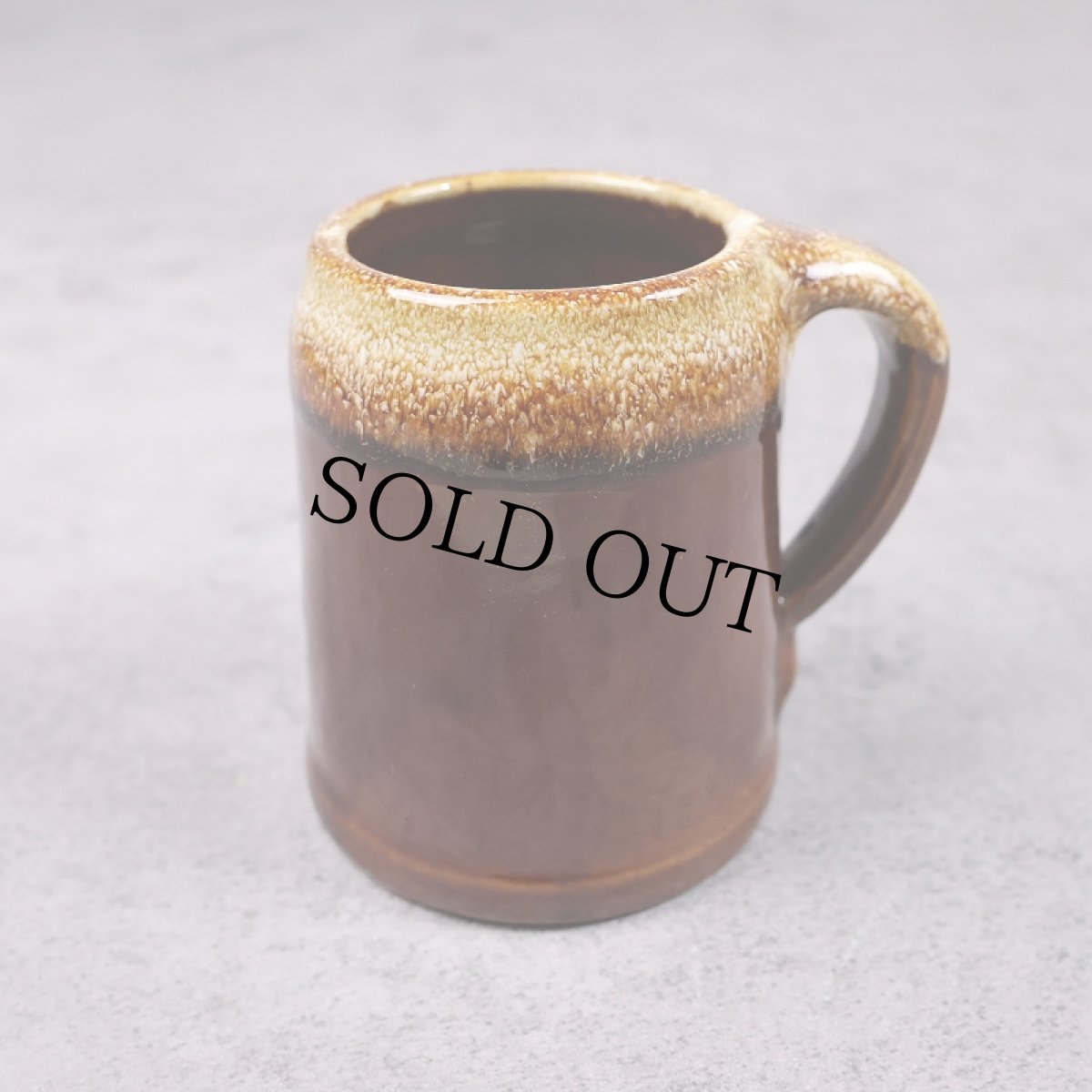 画像1: VINTAGE Western Stoneware "Brown Drip Glaze" マグ (1)